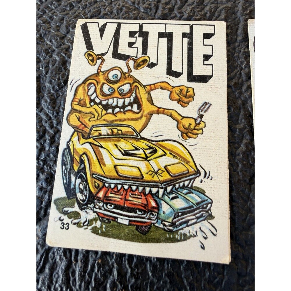 Pair Of 1970 DunRoss Odd Rods Cards #33 Vet And Number 55 California Or Bust